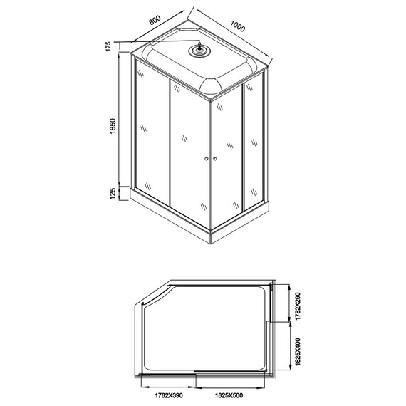 Душевая кабина Loranto 100х80 см CS-5180-13L G, сатин/матовое - фото 19