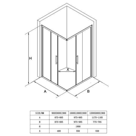 Душевое ограждение Loranto 100x100 см CS-AB01GG-100, серый матовый/прозрачное - фото 6