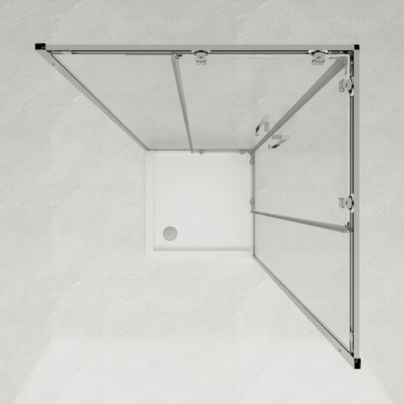 Душевое ограждение Loranto 100x100 см CS-AB01S-100, сатин/прозрачное - фото 2