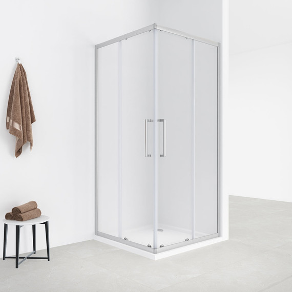 Душевое ограждение Loranto 90x90 см CS-AB01S-90, сатин/прозрачное - фото 2