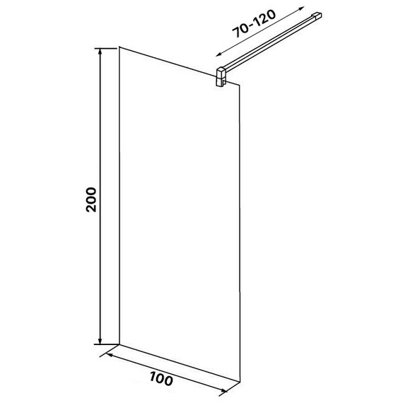 Душевая перегородка Loranto Walk-in 100 см CS-W04B-100 (стекло 8 мм) чёрный матовый/прозрачное - фото 7