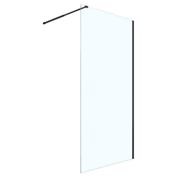 Душевая перегородка Loranto Walk-in 90 см CS-W04B-90 (стекло 8 мм) чёрный матовый/прозрачное - фото 