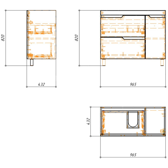 Тумба напольная с раковиной Azario KANTRI 105 см CS00097259 - фото 9