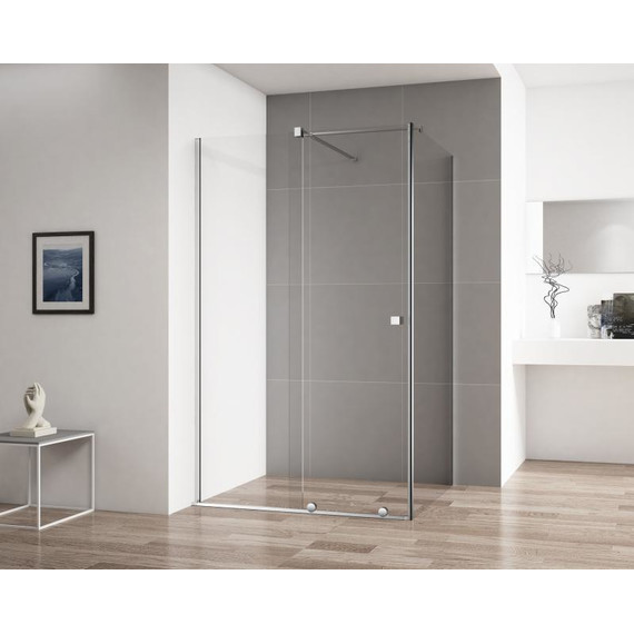 Душевое ограждение Cezares 100х80 см STREAM-AH-1-100/80-C-Cr, с кронштейном в комплекте, хром/прозрачное - фото 2