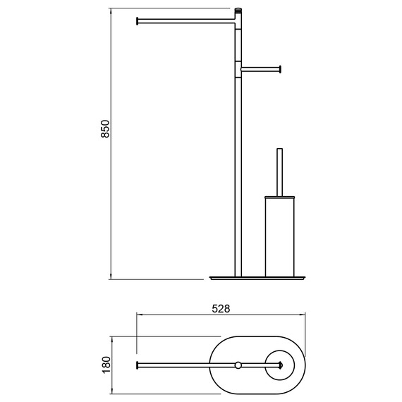 Стойка с держателем и ёршиком Timo Saona 13085/19, цвет розовое золото - фото 2