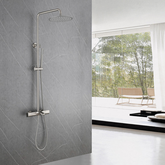 Душевая стойка с термостатом Abber Thermostat AF8516SPL, сатин - фото 2