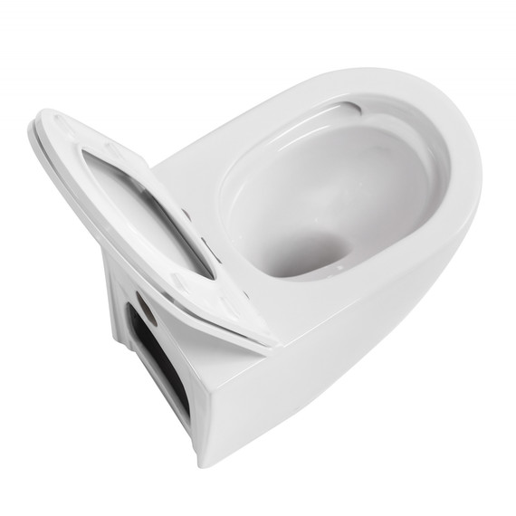 Унитаз приставной безободковый Abber Bequem AC1111T с тонкой крышкой микролифт (система смыва Торнадо) - фото 8