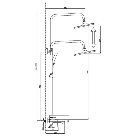 Душевая стойка Azario Alanti AZ-K2332BN, сатин - фото 6
