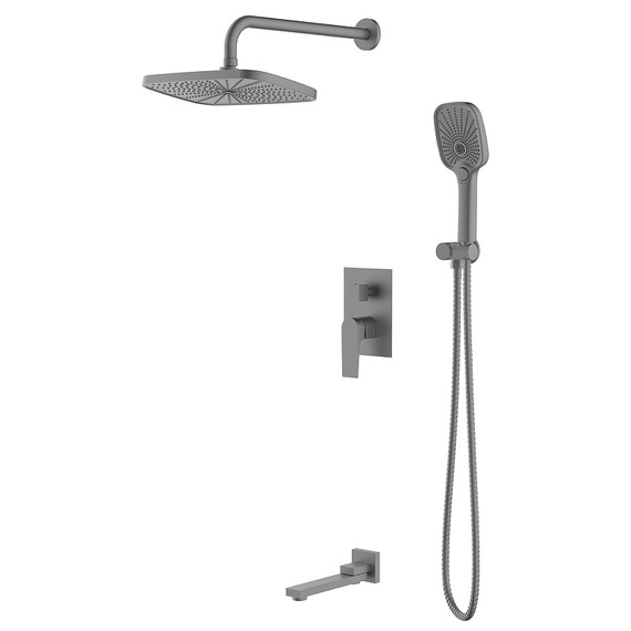 Душевая система для ванны Azario Arida AZ-K7354GR (со скрытой частью) графит - фото 