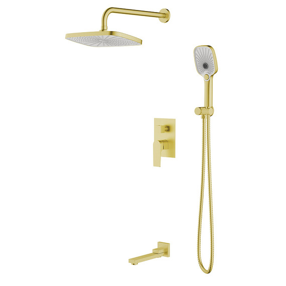 Душевая система для ванны Azario Arida AZ-K7354MG (со скрытой частью) золото матовое - фото 