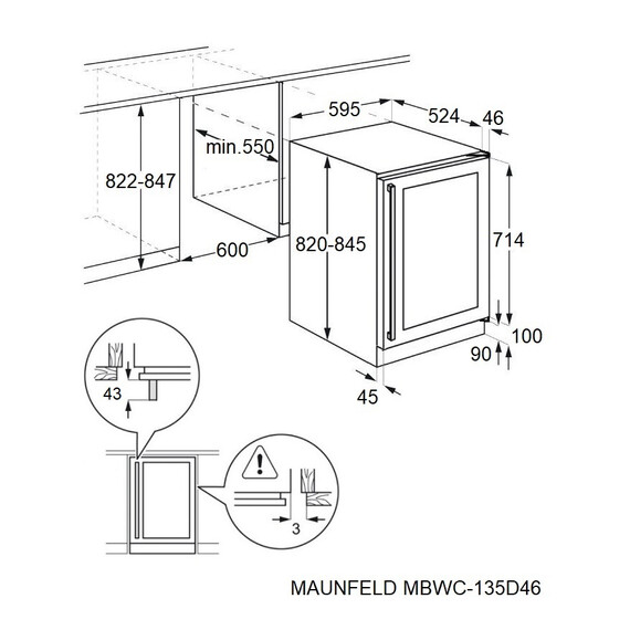 Встраиваемый винный шкаф Maunfeld MBWC-135D46 - фото 9