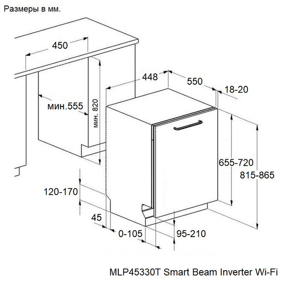 Встраиваемая посудомоечная машина Maunfeld MLP45330T Smart Beam Inverter Wi-Fi - фото 16