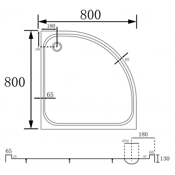 Поддон акриловый Abber 80x80 см AD3A080 - фото 9