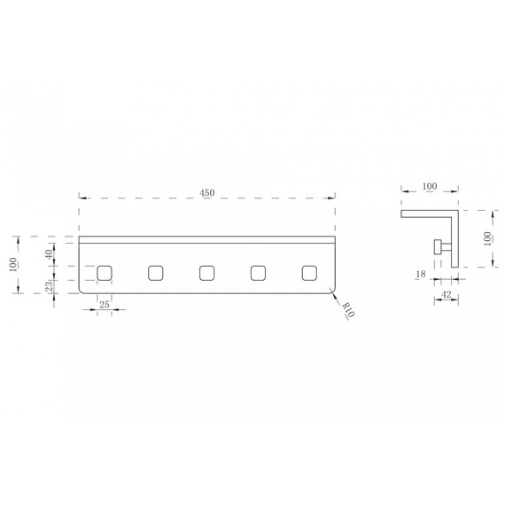 Набор крючков с полкой ABBER Stein AS1651MB, цвет чёрный матовый - фото 2