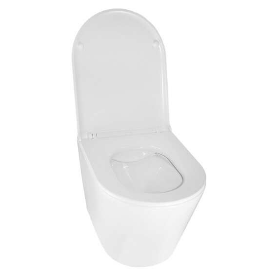 Унитаз подвесной безободковый Azario Teramo 0053 с крышкой микролифт, Цвет производителя: белый - фото 3