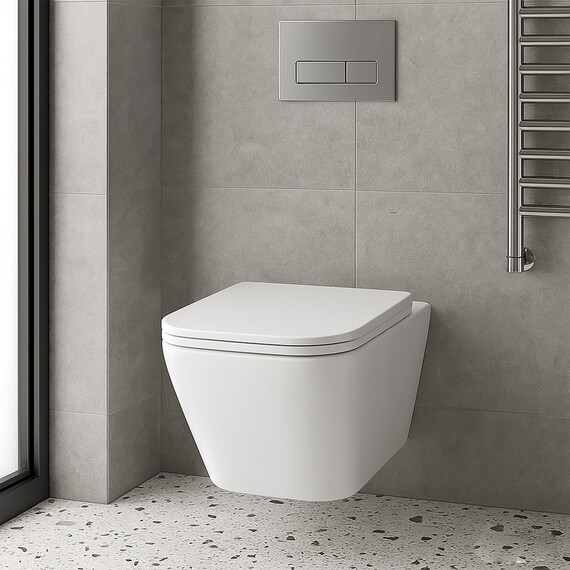 Унитаз подвесной безободковый Azario Teramo 0052 с крышкой микролифт, Цвет производителя: белый - фото 15