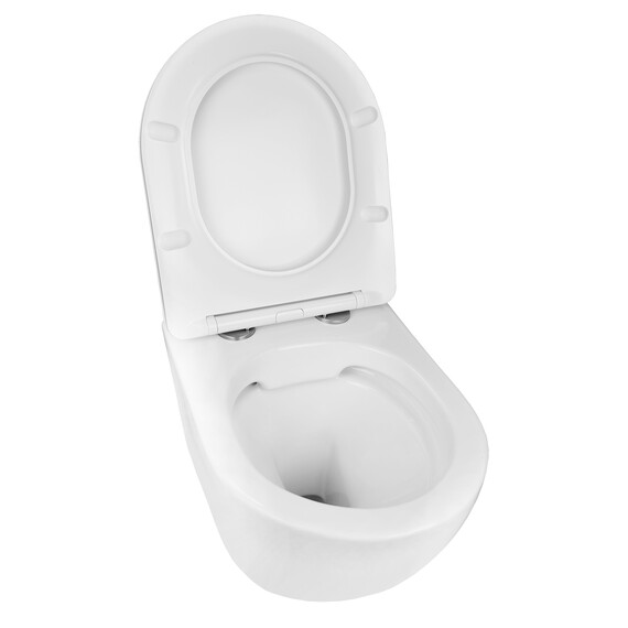 Унитаз подвесной безободковый Azario Gloria AZ-2003 с крышкой микролифт, Цвет производителя: белый - фото 3