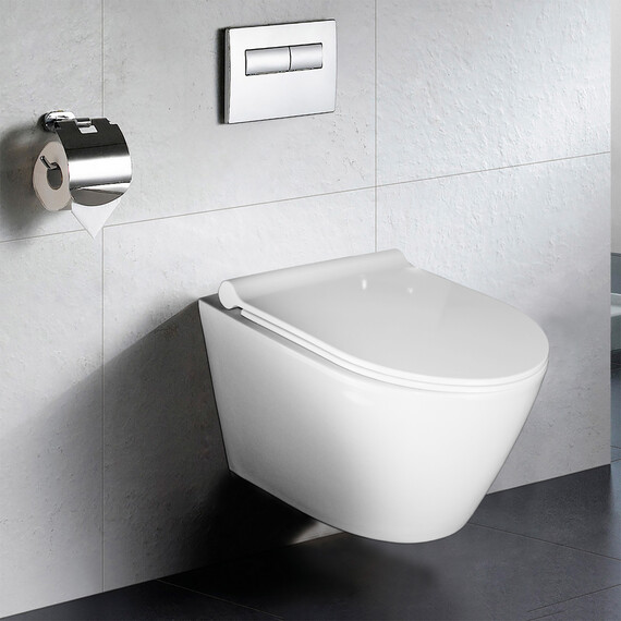 Унитаз подвесной безободковый Azario Nova AZ-2217 с крышкой микролифт - фото 15