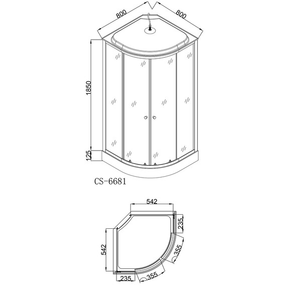 Душевая кабина Loranto CS-6681G 80х80 см, хром/тонированное - фото 3