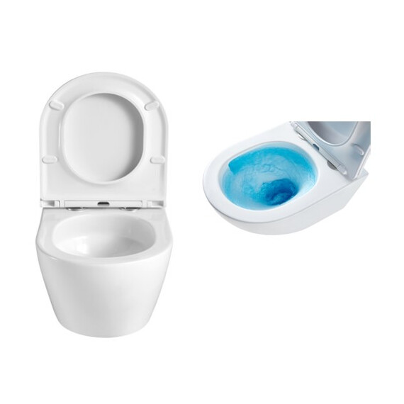 Унитаз подвесной безободковый Azario Grado AZ-0046-UQ3 с крышкой микролифт (Система смыва торнадо), Цвет производителя: белый - фото 9