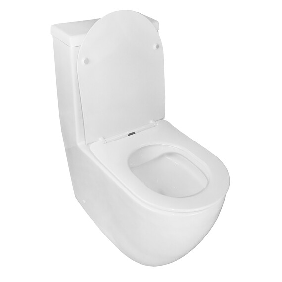 Унитаз-моноблок безободковый Azario Morano AZ-1001 с крышкой микролифт, Цвет производителя: белый - фото 2