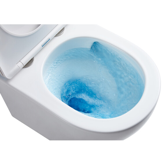 Унитаз подвесной безободковый Azario Grado AZ-0046-UQ1 с тонкой крышкой микролифт (Система смыва торнадо) - фото 8