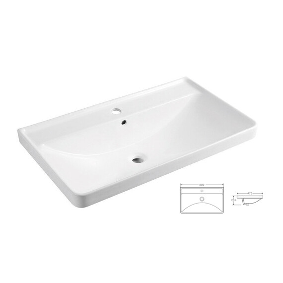 Тумба подвесная с раковиной Azario Мила 80 см CS00080142 - фото 3