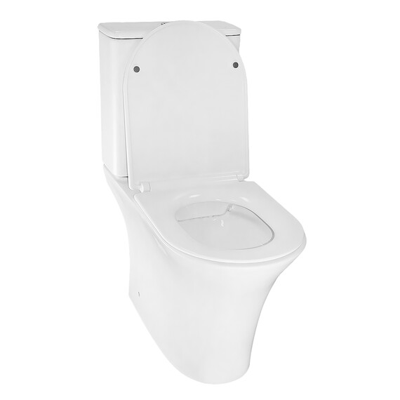 Унитаз-компакт безободковый Azario Fretta Round AZ-7121A с тонкой крышкой микролифт - фото 3