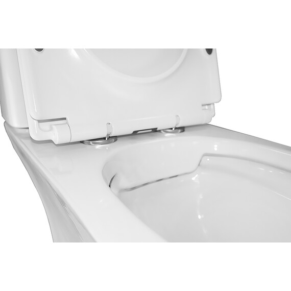 Унитаз-компакт безободковый Azario Fretta Round AZ-7121A с тонкой крышкой микролифт - фото 7