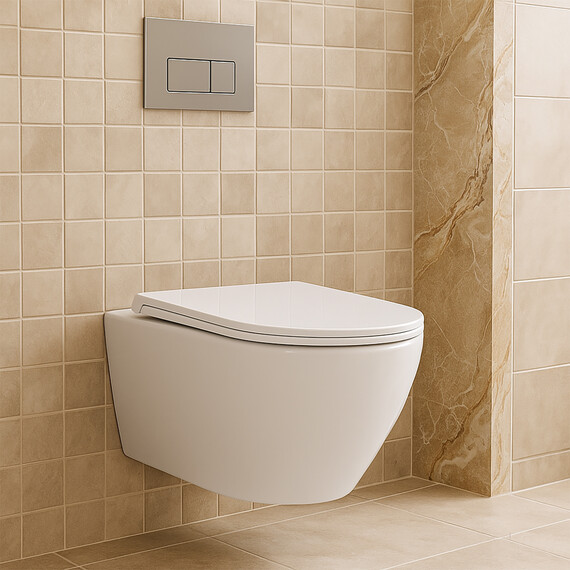 Унитаз подвесной безободковый Azario Uno AZ-2380 с тонкой крышкой микролифт - фото 18