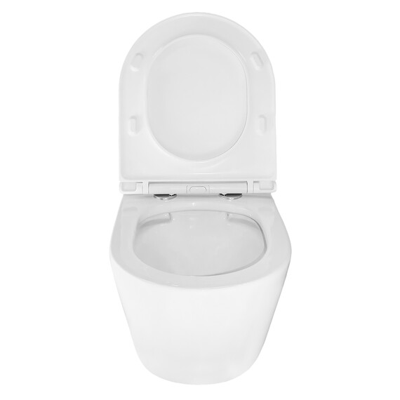 Унитаз подвесной безободковый Azario Uno AZ-2380 с тонкой крышкой микролифт - фото 5