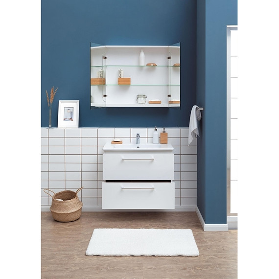 Тумба подвесная с раковиной Dreja Gio 100 см 77.0105W, белый - фото 3