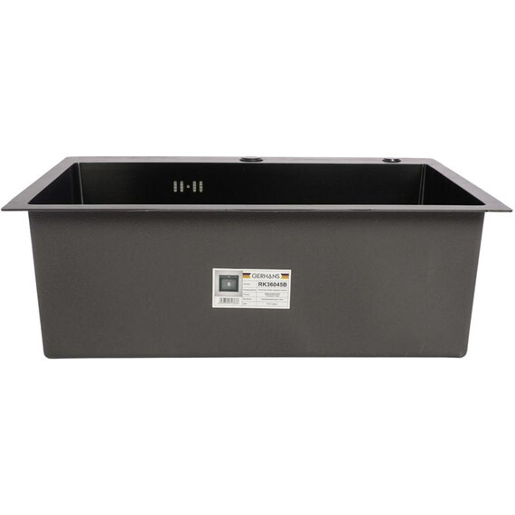 Кухонная мойка Gerhans 60х45см K36045B 3 мм, с отверстием под смеситель и дозатор, с PVD покрытием, графит, Цвет производителя: графит - фото 9