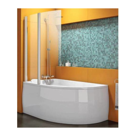 Шторка для ванны Kolpa-San Sole TP 104 см, хром/прозрачное - фото 