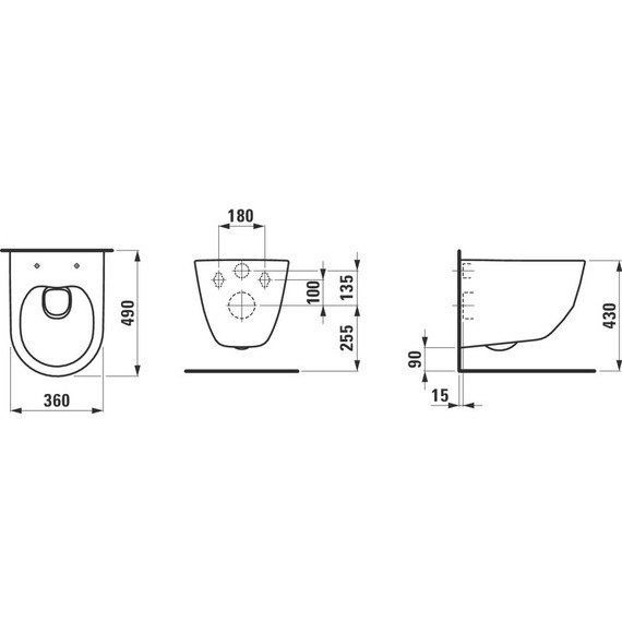Унитаз подвесной безободковый Laufen Pro rimlless укороченный 8.2096.5.000.000.1 - фото 7
