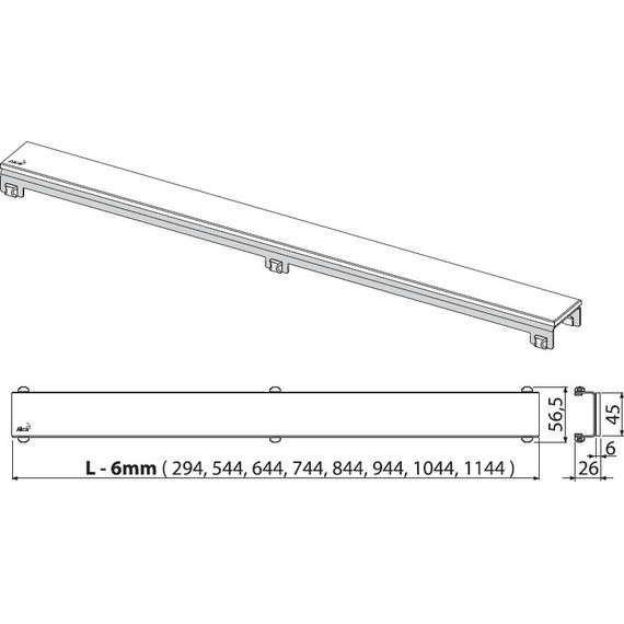 Решетка AlcaPlast GL1204-550 GLASS для трапа - фото 2