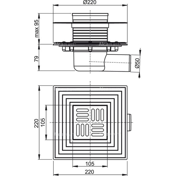 Сливной трап AlcaPlast APV1324 - фото 2