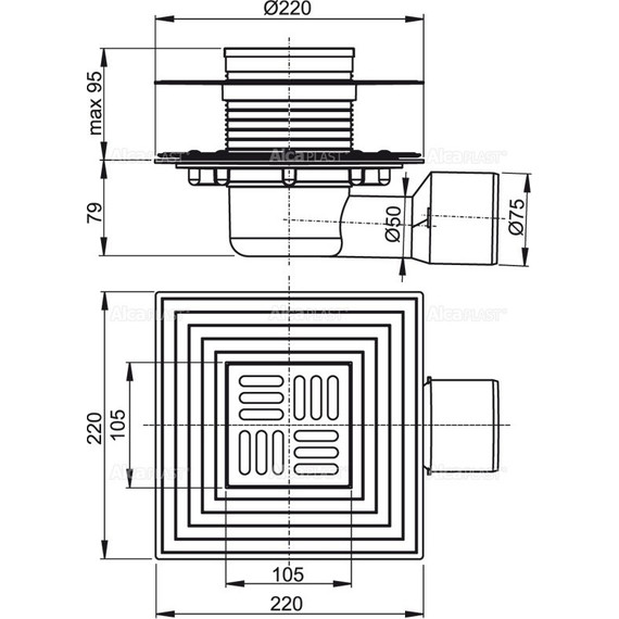 Сливной трап AlcaPlast APV3344 - фото 2