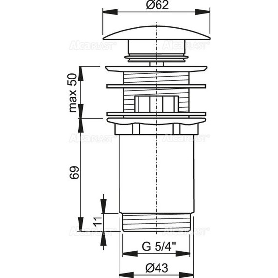 Донный клапан AlcaPlast A392B - фото 2