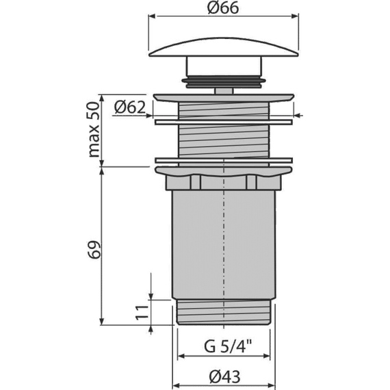 Донный клапан AlcaPlast A395B - фото 2