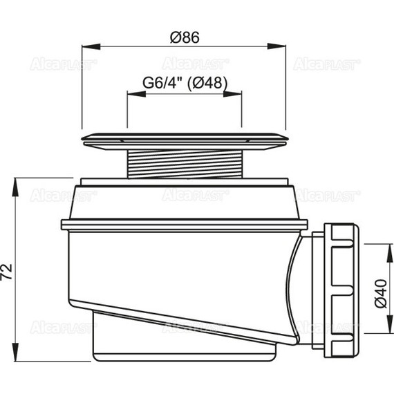 Сифон для душевого поддона Alcaplast A46-60 DN60 - фото 2