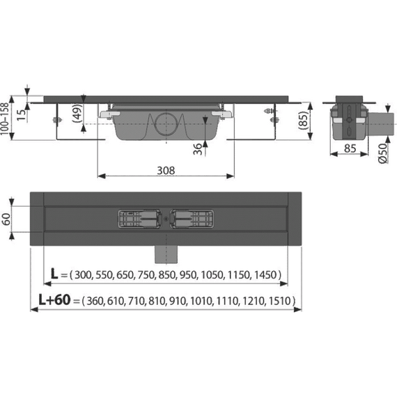 Трап AlcaPlast APZ1BLACK-550, Цвет производителя: чёрный, Размер трапа: 550 - фото 3