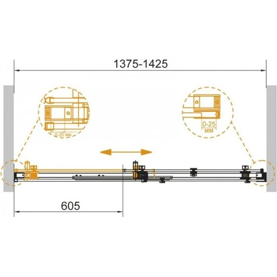Душевая дверь Cezares 140 см STYLUS-SOFT-BF-1-140-C-Cr, хром/прозрачное - фото 2