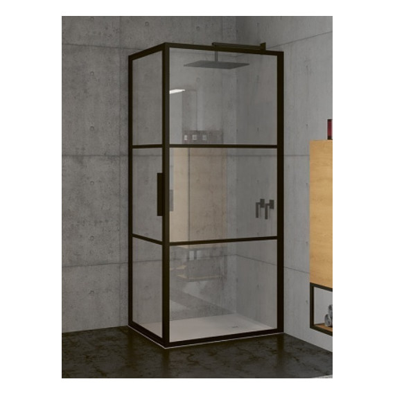 Душевое ограждение Riho Grid GB 201 80х80 см L/R, черный/прозрачное - фото 