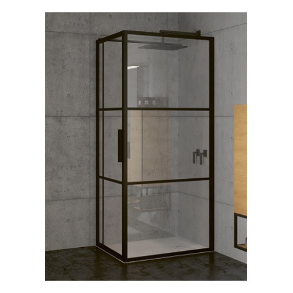 Душевое ограждение Riho Grid GB 203 110х90 см L/R с кронштейном в комплекте, черный/прозрачное - фото 
