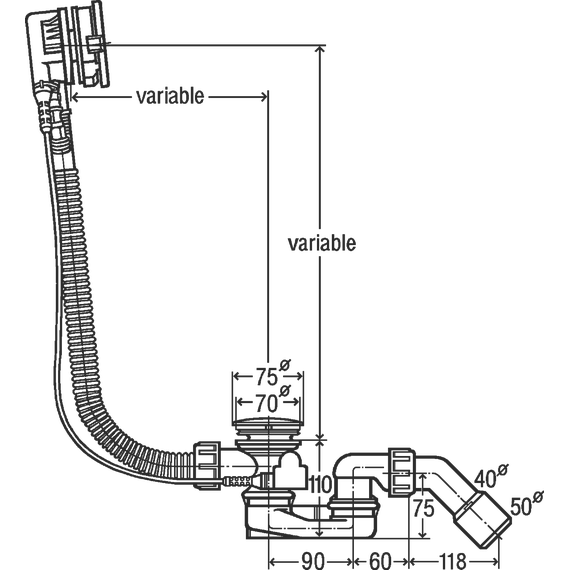 Сифон для ванны Viega Simplex Trio 728014 - фото 2