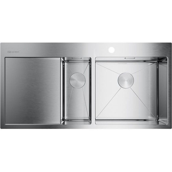 Кухонная мойка Omoikiri AKISAME 100-2-IN-R (4973547) 1,2 мм, нержавеющая сталь, Цвет производителя: нержавеющая сталь матовая - фото 