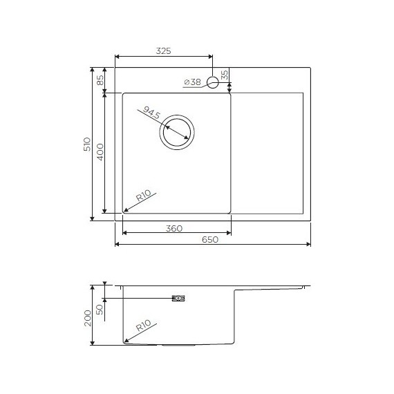 Кухонная мойка Omoikiri AKISAME 65-IN-L (4973058) 1,2 мм, нержавеющая сталь, Цвет производителя: нержавеющая сталь матовая - фото 3