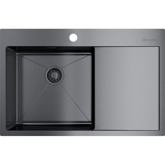 Кухонная мойка Omoikiri AKISAME 78-GM-L (4973099) 1,2 мм, вороненая сталь, Цвет производителя: вороненая сталь - фото 