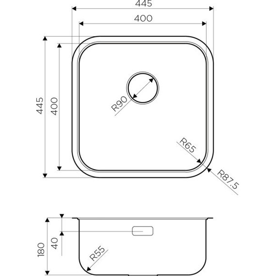 Кухонная мойка Omoikiri OMI 44-U/IF-IN QUADRO (4993494) 0,8 мм, нержавеющая сталь, Цвет производителя: нержавеющая сталь матовая - фото 6